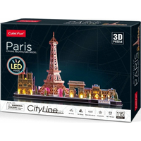 CUBICFUN Svietiace 3D puzzle CityLine panorama: Paríž 115 dielikov