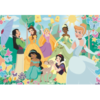 CLEMENTONI Trblietavé puzzle Disney princeznej v záhrade 104 dielikov