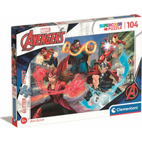 CLEMENTONI Trblietavé puzzle Marvel: Avengers 104 dielikov