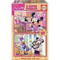 EDUCA Drevené puzzle Minnie 2x25 dielikov