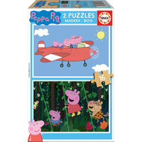 EDUCA Drevené puzzle Prasiatko Peppa 2x16 dielikov