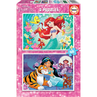 EDUCA Puzzle Disney princeznej: Ariel a Jazmína 2x48 dielikov