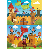 EDUCA Puzzle Draci a rytieri 2x48 dielikov