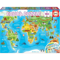 EDUCA Puzzle Mapa so svetovými pamiatkami 150 dielikov