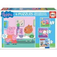 EDUCA Puzzle Prasiatko Peppa 4v1 (12,16,20,25 dielikov)