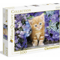 CLEMENTONI Puzzle Ryšavé mačiatko v kvetoch 500 dielikov