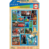 EDUCA Drevené puzzle Disney Pixar 100 dielikov