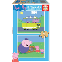 EDUCA Drevené puzzle Prasiatko Peppa 2x9 dielikov