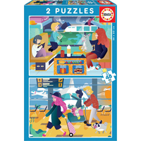 EDUCA Puzzle Cestovanie 2x48 dielikov