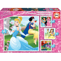 EDUCA Puzzle Disney princeznej 4v1 (12,16,20,25 dielikov)