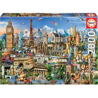EDUCA Puzzle Divy Európy 2000 dielikov