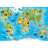 EDUCA Puzzle Mapa so zvieratami sveta 150 dielikov