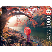 EDUCA Puzzle Východ slnka pri rieke Katsury, Japonsko 1000 dielikov