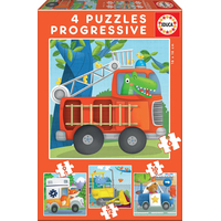 EDUCA Puzzle Zvierací záchranári 4v1 (6,9,12,16 dielikov)