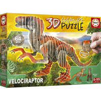 EDUCA 3D puzzle Velociraptor 64 dielikov