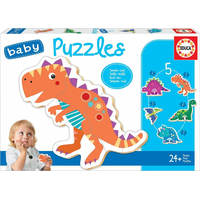 EDUCA Baby puzzle Dinosaury 5v1 (3-5 dielikov)