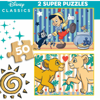 EDUCA Drevené puzzle Disney klasika 2x50 dielikov