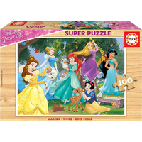 EDUCA Drevené puzzle Disney Princezné 100 dielikov