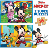 EDUCA Drevené puzzle Mickey a Minnie 2x16 dielikov