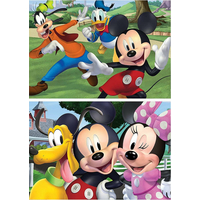 EDUCA Drevené puzzle Mickey a priatelia 2x50 dielikov