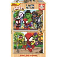 EDUCA Drevené puzzle Spidey a jeho úžasní priatelia 2x25 dielikov