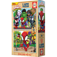 EDUCA Drevené puzzle Spidey a jeho úžasní priatelia 2x25 dielikov