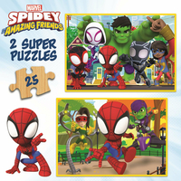 EDUCA Drevené puzzle Spidey a jeho úžasní priatelia 2x25 dielikov
