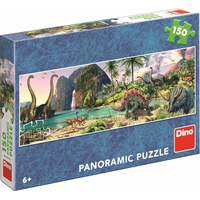 Panoramatické puzzle Dinosaury pri jazere 150 dielikov