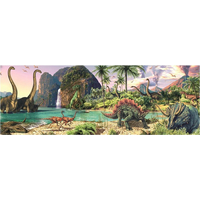 Panoramatické puzzle Dinosaury pri jazere 150 dielikov