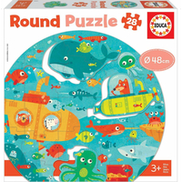EDUCA Okrúhle puzzle Hlbiny mora 28 dielikov