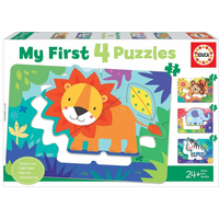 EDUCA Moje prvé puzzle Zvieratká z divočiny 4v1 (5,6,7,8 dielikov)