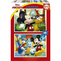 EDUCA Puzzle Mickey Mouse: Zábavný park 2x48 dielikov