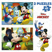 EDUCA Puzzle Mickey Mouse: Zábavný park 2x48 dielikov