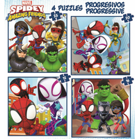 EDUCA Puzzle Spidey a jeho úžasní priatelia 4v1 (12,16,20,25 dielikov)