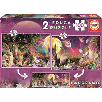 EDUCA Puzzle Panorama Rozprávkové víly 2x100 dielikov