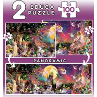 EDUCA Puzzle Panorama Rozprávkové víly 2x100 dielikov