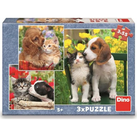 DINO Puzzle Zvierací kamaráti 3x55 dielikov