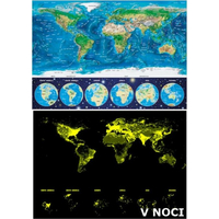 EDUCA Svietiace puzzle Mapa sveta 1000 dielikov