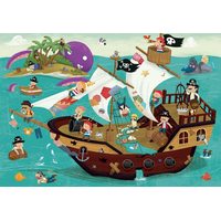 EDUCA Detektívne puzzle Pirátska loď 50 dielikov