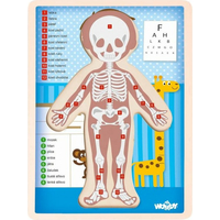 WOODY Obojstranné puzzle Ľudské telo - Chlapec