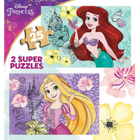 EDUCA Drevené puzzle Disney princeznej 2x25 dielikov