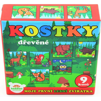 TEDDIES Obrázkové kocky Moje prvé lesné zvieratká, 9 kociek