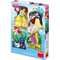 DINO Puzzle Disney princeznej 4x54 dielikov