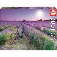 EDUCA Puzzle Bicykel v levanduľovom poli 1000 dielikov