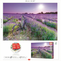 EDUCA Puzzle Bicykel v levanduľovom poli 1000 dielikov