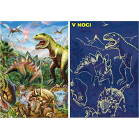 Svietiace puzzle Svet dinosaurov XL 100 dielikov