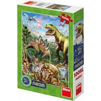 Svietiace puzzle Svet dinosaurov XL 100 dielikov