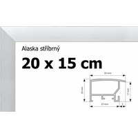 BFHM Alaska hliníkový rám 20x15cm - strieborný