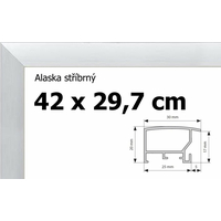 BFHM Alaska hliníkový rám na puzzle 42x29,7 cm A3 - strieborný
