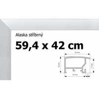 BFHM Alaska hliníkový rám na puzzle 59,4x42cm - strieborný